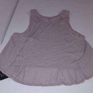 Lululemon Athletica Pink Sleeveless Ruffled Crop Tank